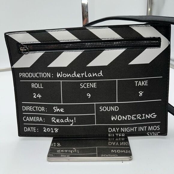 Movie Clapperboard Design Crossbody Bag Fashion Creative Film Cut Action Clapboa - Picture 2 of 10